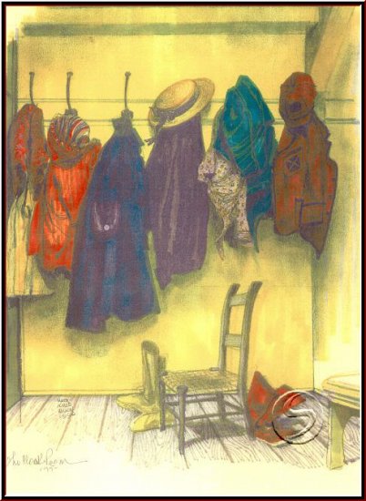 The Cloak Room Still Life Gallery Art 1990 Watercolor 16"x20" Poster