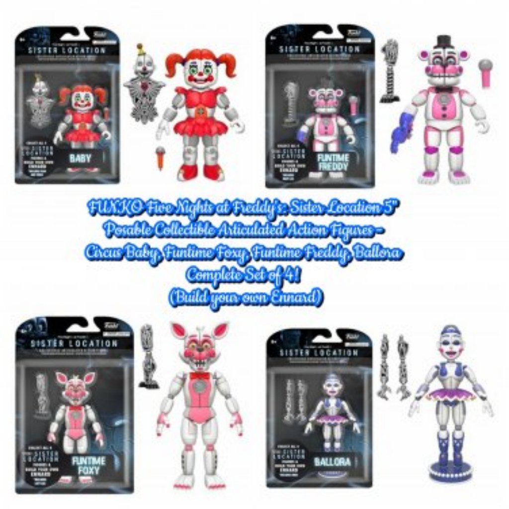 FUNKO FIVE NIGHTS AT FREDDY'S SISTER LOCATION SET OF 4 ENNARD 5" ACTION FIGURES 