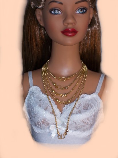 Gold ball chain necklace set - Fashion Doll Jewelry