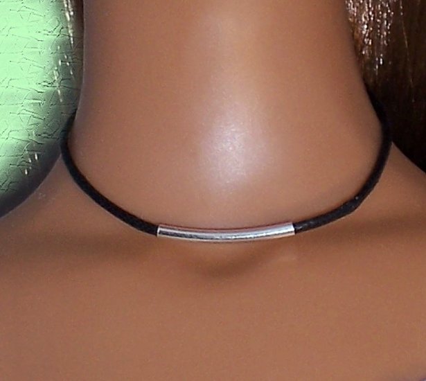 Sterling Tube on cord - BJD and Fashion Doll Jewelry