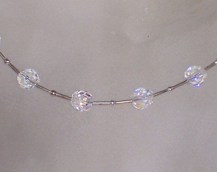 Crystal AB and silver "Tin Cup" style set