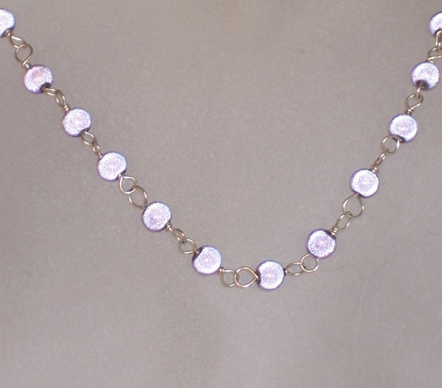 Lilac wonder bead "Tin Cup" style necklace