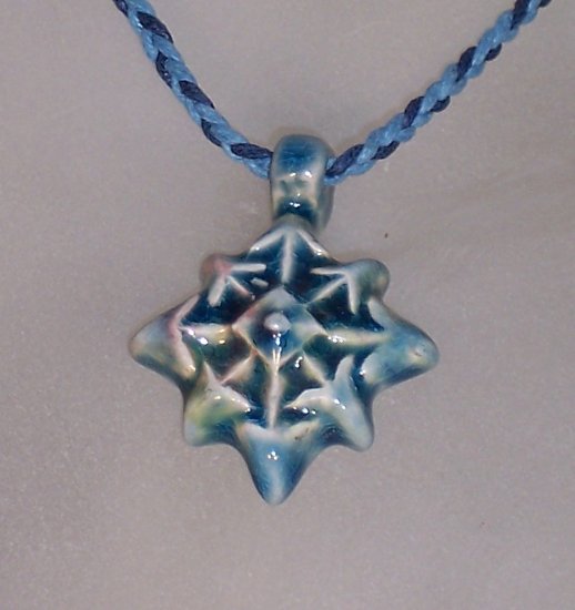 Blue ceramic pendant- Compass points