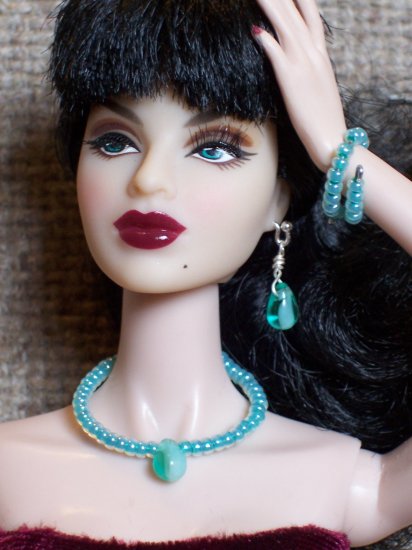 Teal bead drop set - Fashion Doll Jewelry