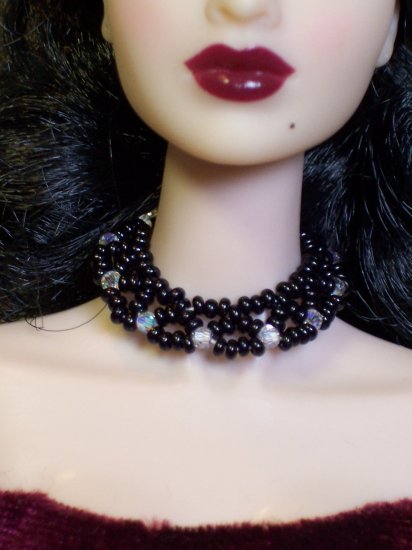 Black netted collar - Fashion Doll Jewelry