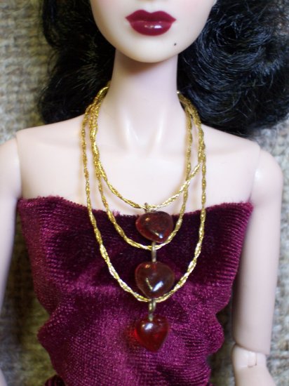 Three hearts necklace - Fashion Doll Jewelry