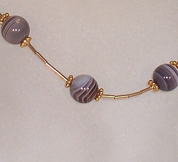 Botswana agate "Tin Cup" style set