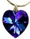 Bermuda Blue Swarovski Crystal 18mm Heart Prism Pendant