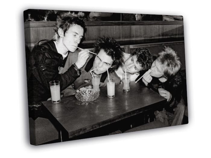 Sex Pistols John Lydon Sid Vicious Steve Jones Cook WALL 20x16 Inch FRAMED CANVAS PRINT