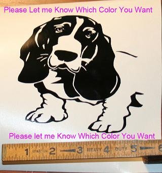 Bassett Hound - custom vinyl graphic - 5 x5 inch