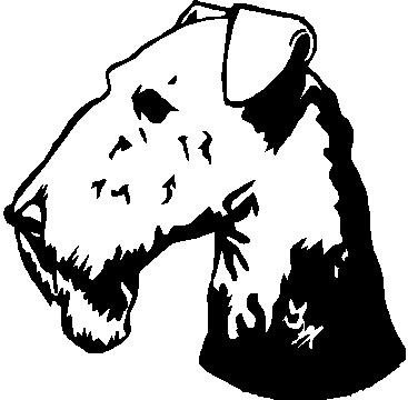 Airedale - custom vinyl graphic - 5x5 inch