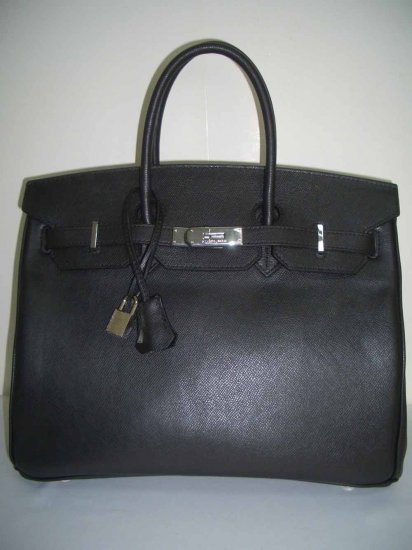 Hermes Birkin 35cm - Black Epsom Leather w/ Silver Hardware (RARE)