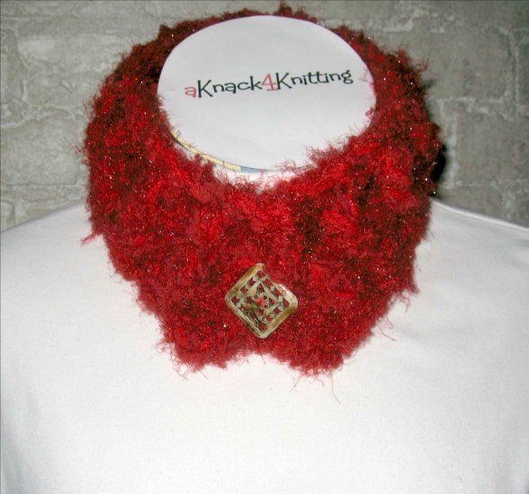 Red on Red Neck Warmer - Soft & Warm - Hand Crocheted by me - in Kansas