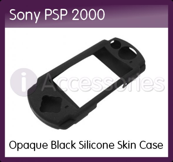 Opaque Black Silicone Skin Case for the Sony PSP 2000
