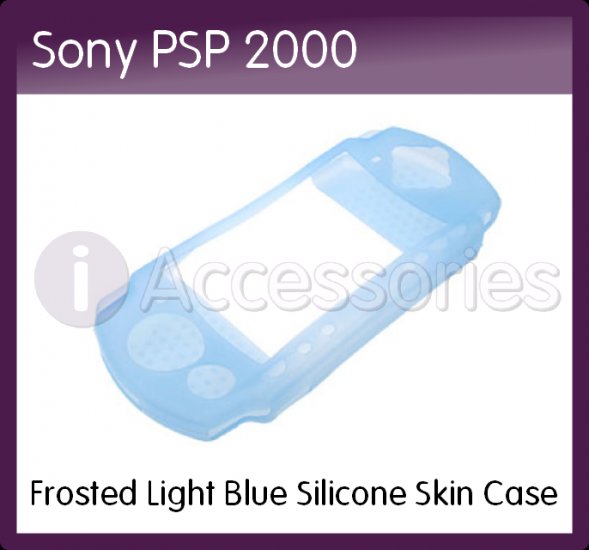 Frosted Light Blue Silicone Skin Case for the Sony PSP 2000