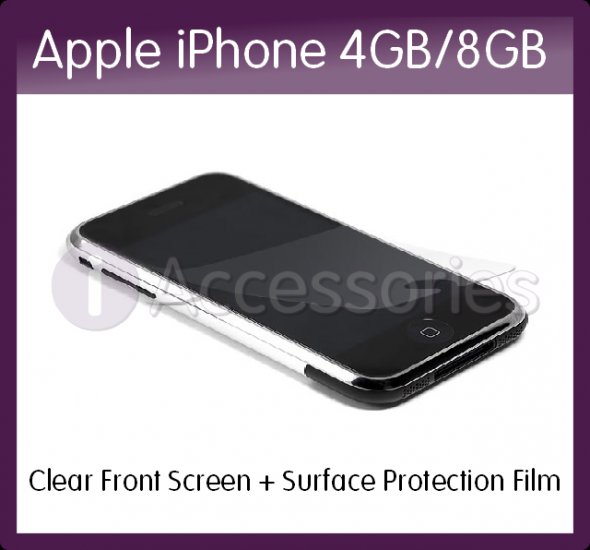 Clear Screen and Surface Protection Film for the Front Surface of the Apple iPhone 4GB/8GB