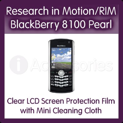 Clear LCD Screen Protector for the Research in Motion/RIM BlackBerry 8100 Pearl