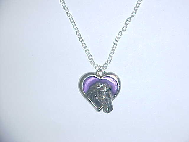 Necklace - Horse in coloured heart