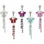 PINK BUTTERFLY BELLY RINGS BODY JEWELRY