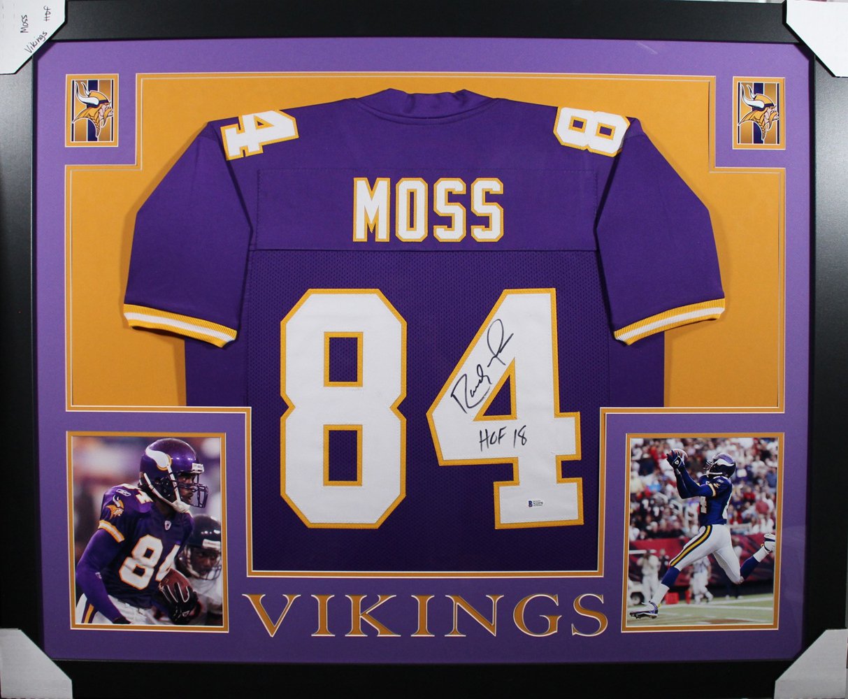 Randy Moss Autographed Signed Framed Minnesota Vikings Jersey Beckett