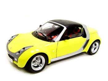 SMART ROADSTER YELLOW 1:18 DIECAST MODEL