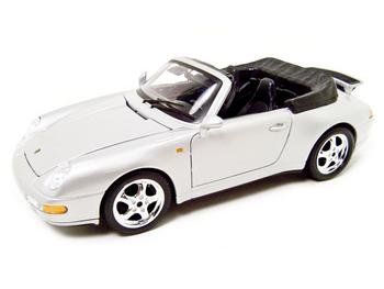 1994 PORSCHE 911 CARRERA CABRIOLET SILVER 1:18 MODEL BURAGO