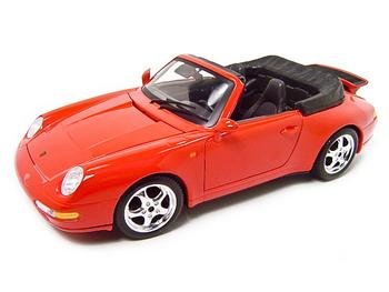 1994 PORSCHE 911 CARRERA CABRIOLET RED 1:18 MODEL BURAGO