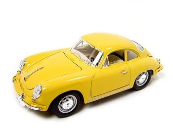 1961 PORSCHE 356B COUPE YELLOW 1:18 DIECAST MODEL BURAGO