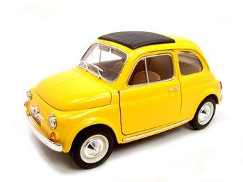 1965 FIAT 500L YELLOW 1:18 DIECAST MODEL