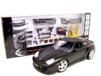PORSCHE 911 TURBO FLAT BLACK W/PARTS 1:18 MODEL