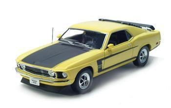 1969 FORD MUSTANG BOSS 302 1/18 DIECAST MODEL YELLOW