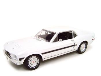 1968 FORD MUSTANG GT WHITE 1:18 DIECAST MODEL