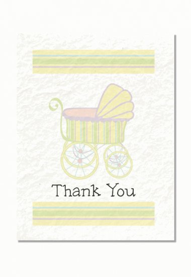 "Baby Carriage" Baby Shower Thank You Cards