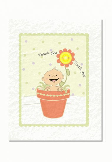 "A Baby is Blooming" Baby Shower Thank You Cards