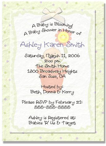 "A Baby is Blooming" Baby Shower Invitation - Personalized Invitations