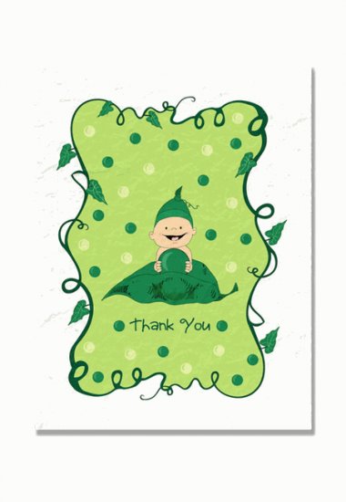 "Sweet Pea" Baby Shower Thank You Cards
