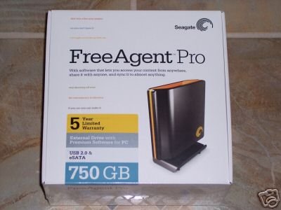 Seagate FreeAgent Pro 750GB USB 2.0 / e-SATA External Hard Drive HD -- Free Shipping