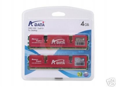 A-Data 4GB (2 x 2GB) PC2-6400 800MHz Desktop Memory Kit
