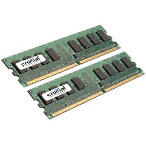 Crucial 2GB (2x1GB) PC2-5300 667MHz Desktop RAM Kit