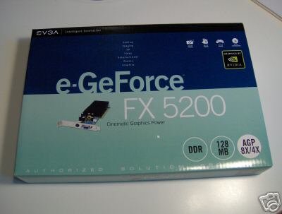 eVGA NVIDIA e-Geforce FX 5200 128MB AGP Vedio Card
