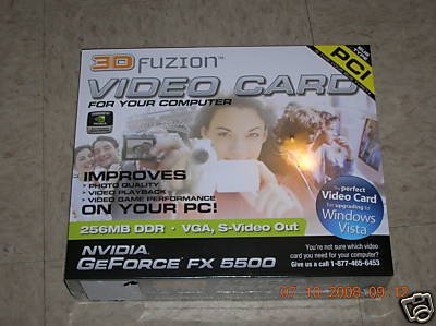 3DFuzion NVIDIA GeForce FX 5500 256MB 128-bit DDR PCI Video Card