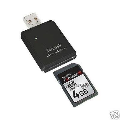Sandisk Extreme III 4GB SDHC 133x Secure Digital HC w/ Reader