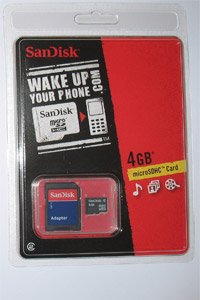Sandisk 4GB MicroSD Secure Digital 4 GB Micro SDHC Card w/ Adapter