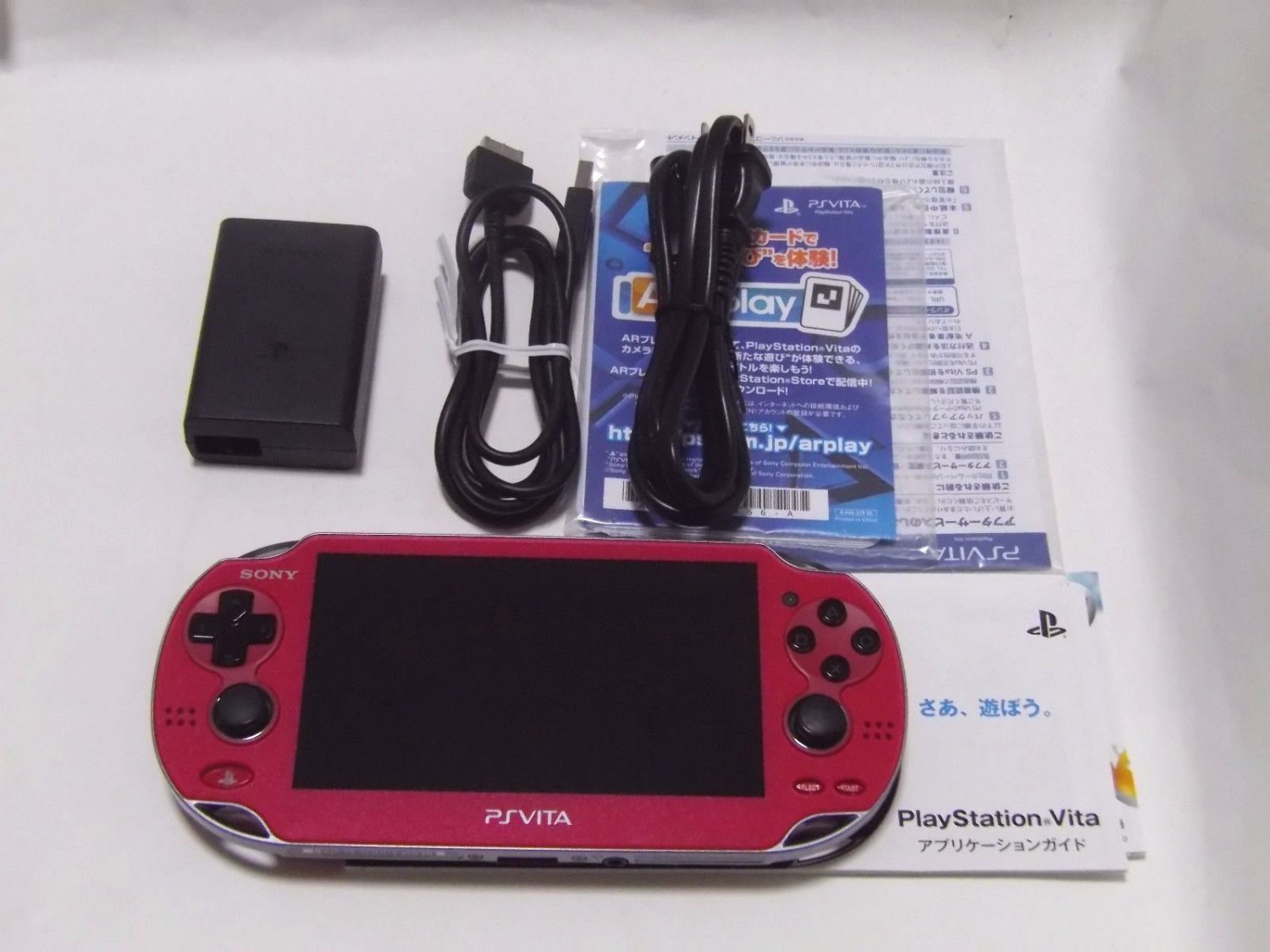 USED SONY PS Vita Console System PCH 1000 ZA03 RED Wi Fi Model