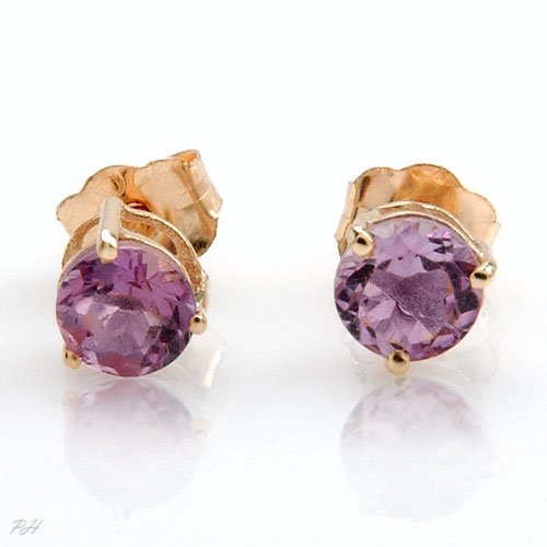 Genuine Amethyst Studs