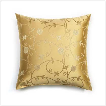 Gold Vines Embroidery Pillow