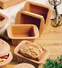 Reco- Romertopf Clay Bakers Mini Bread Baker Set of 4