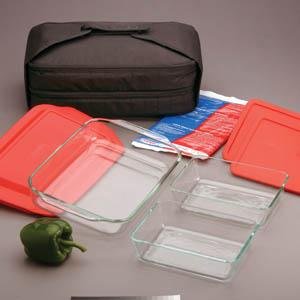 Pyrex Portable 9 piece black double decker set