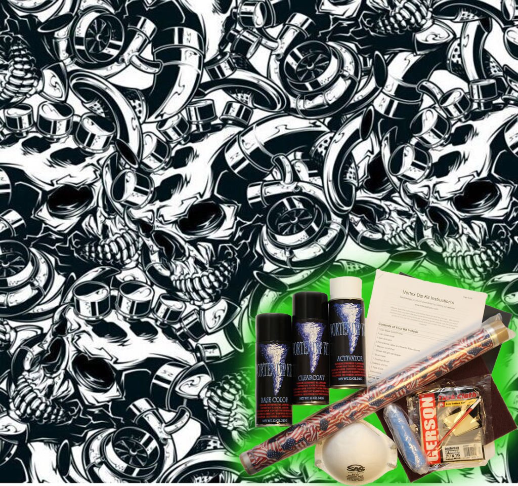 Hydrographics Dip Kit Activator Water Transfer Film Hydro Piston Skulls