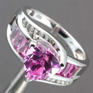 Pink Sapphire & Diamond 10K Gold Ring